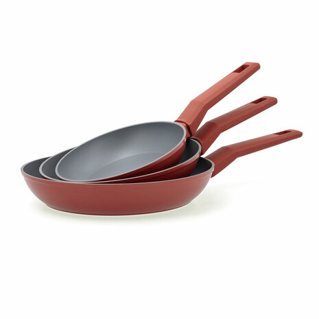 Pannenset Bidasoa Zocco Grijs Terra cotta Metaal 3 Onderdelen 1