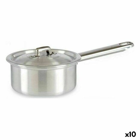 Sauspan met deksel Kinvara 100017 100017 Zilverkleurig Aluminium Ø 12 cm 600 ml 0,6 L 14 x 8 x 26 cm (10 Stuks) 1