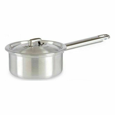 Sauspan met deksel Kinvara 100017 100017 Zilverkleurig Aluminium Ø 12 cm 600 ml 0,6 L 14 x 8 x 26 cm (10 Stuks) 2