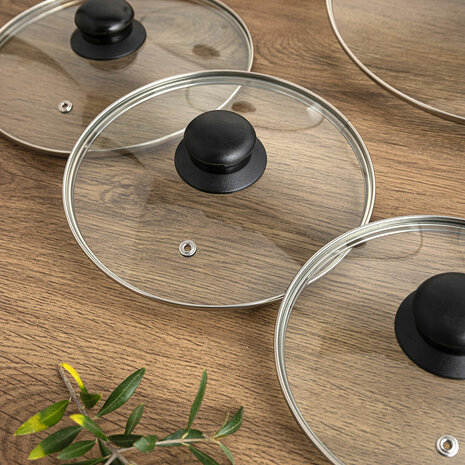 Pannedeksel Quid Renova Transparant Glas Ø 32 cm (6 Stuks) 4
