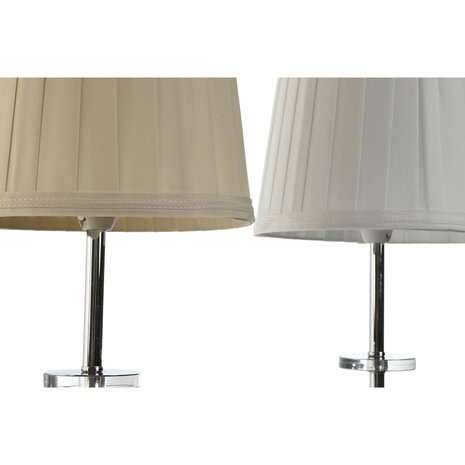 Bureaulamp Home ESPRIT Wit Beige Metaal 25 W 220 V 20 x 20 x 43 cm (2 Stuks) 2
