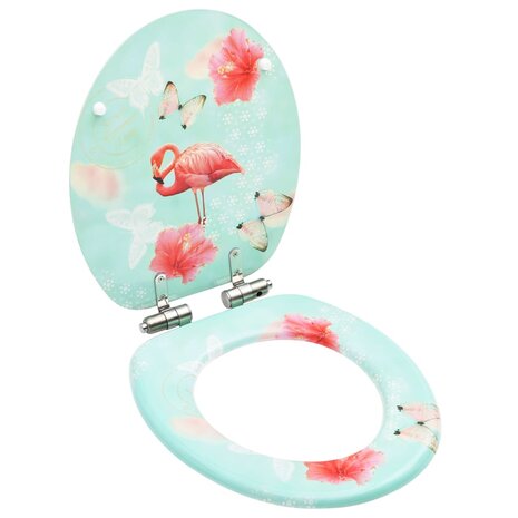 Toiletbril met soft-close deksel flamingo MDF 1