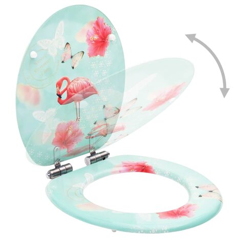 Toiletbril met soft-close deksel flamingo MDF 2