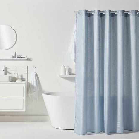 Douchegordijn TODAY Blauw Polyester 180 x 200 cm (12 Stuks) 1