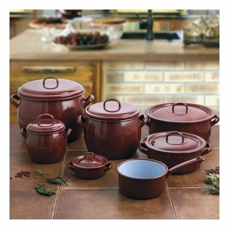 Kookpot met Deksel Quid Classic Bruin Geëmailleerd Staal 2
