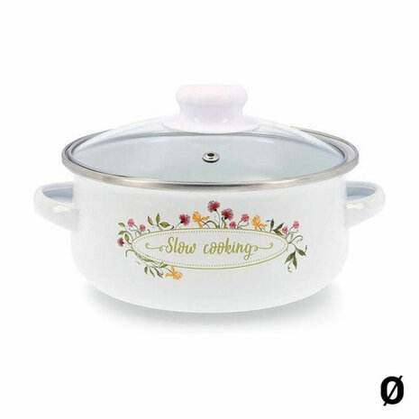 Kookpot met Glazen Deksel Quid Memory Geëmailleerd Staal 1