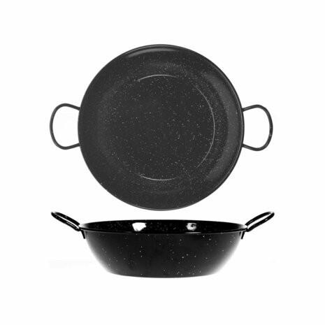 Diepe Pan met Handvat Vaello Zwart Geëmailleerd Staal (Ø 30 cm) 3