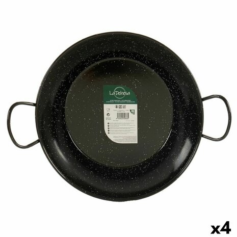 Paella Pan La Dehesa 0636-LD 0636-LD Zwart Geëmailleerd Staal Ø 36 cm 48 x 13 x 8 cm 48 x 9,5 x 36 cm (4 Stuks) 1