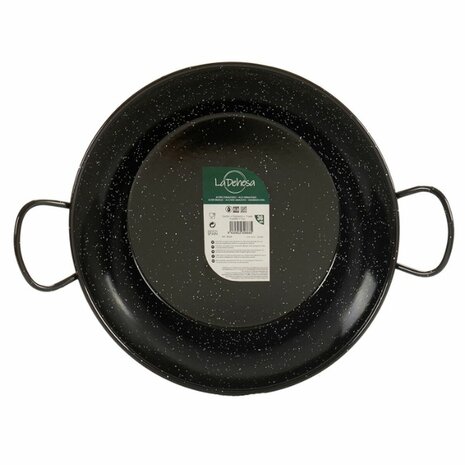 Paella Pan La Dehesa 0636-LD 0636-LD Zwart Geëmailleerd Staal Ø 36 cm 48 x 13 x 8 cm 48 x 9,5 x 36 cm (4 Stuks) 2