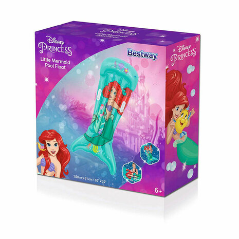 Bestway Luchtbed Disney Zeemeermin Met Handvatten 158x81 cm +6 Jaar Tuin 09108 2
