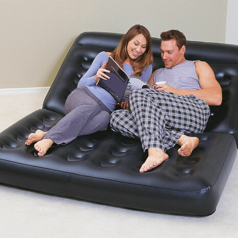Bestway Opblaasbare Stoel 5 Posities Zwart 188x152x64 cm Interieur 75054 5