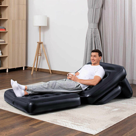 Bestway Opblaasbare Stoel 4 Posities Zwart 191x38x25 cm Interieur 75114 5