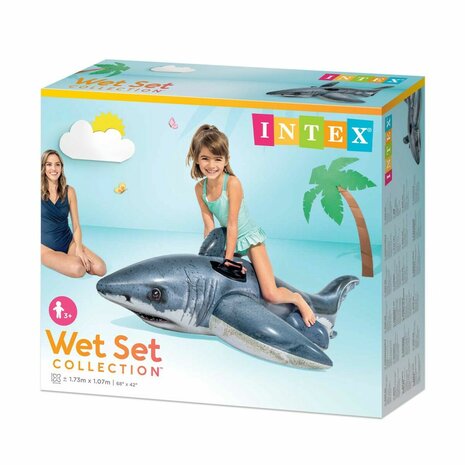 Opblaasbaar zwembadfiguur Intex Haai 173 x 5,6 x 10,7 cm (6 Stuks) 4