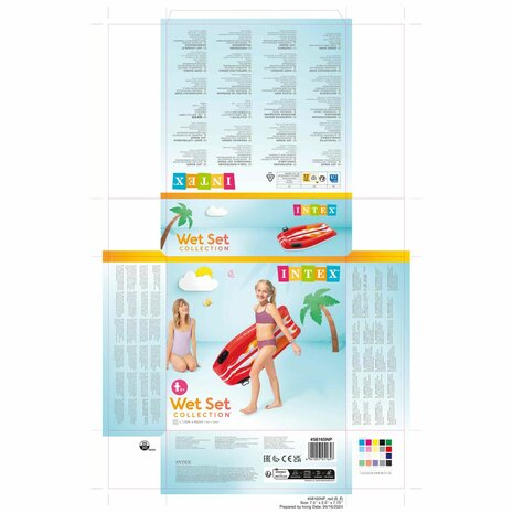 Opblaasbaar zwembadfiguur Intex Joy Rider 62 x 112 cm Surfplank (12 Stuks) 7