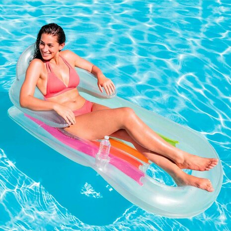 Opblaasbare zwembadstoel Intex Regenboog 160 x 53 x 85 cm (6 Stuks) 4