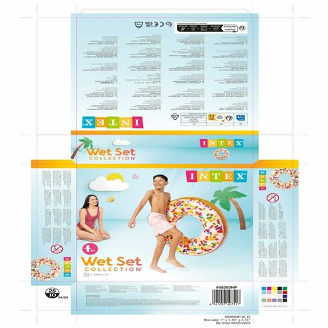 Opblaasbare band Intex Donut Wit 114 x 25 x 114 cm (12 Stuks) 6