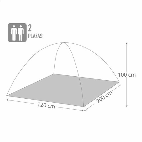Kampeertent Aktive 2 personen 120 x 100 x 200 cm (6 Stuks) 4