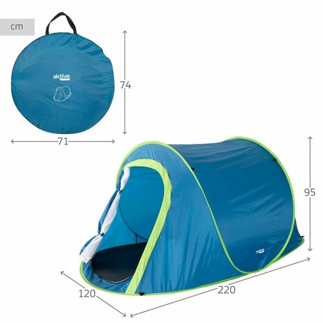Kampeertent Aktive 120 x 95 x 220 cm (2 Stuks) 5