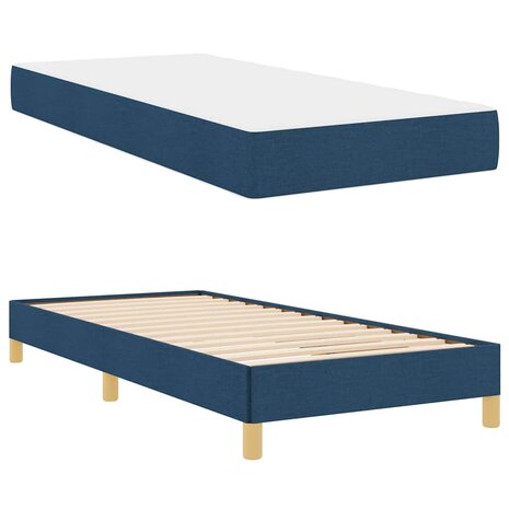 Boxspring bed Blauw en Bruin 80 x 200 cm 6
