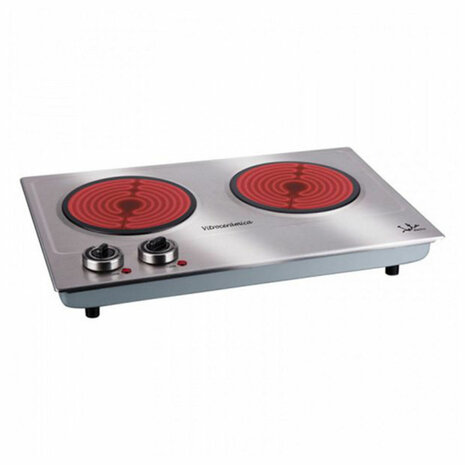 Vitrokeramische kookplaat JATA V532 2400W Zilverkleurig Staal 2400 W 1