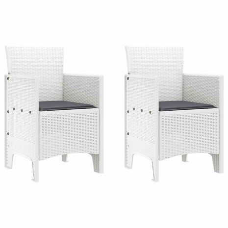 Tuinstoel 2 pcs Wit 53 x 49 x 85 cm PP 2