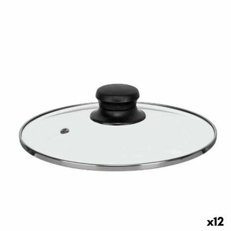 Pannedeksel Kinvara CN-SW1304-20CM CN-SW1304-20CM Transparant Zilverkleurig Zilver Metaal Glas Roestvrij staal Kristal Staal 20