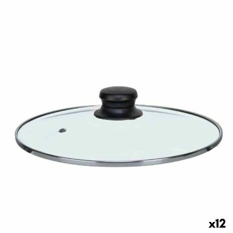 Pannedeksel Kinvara CN-SW1304-22CM CN-SW1304-22CM Transparant Zilverkleurig Zilver Metaal Glas Roestvrij staal Kristal Staal 22
