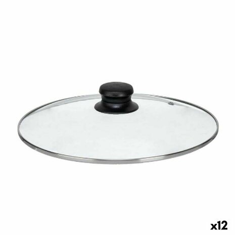 Pannedeksel Kinvara CN-SW1304-26CM CN-SW1304-26CM Transparant Zilverkleurig Zilver Metaal Glas Roestvrij staal Kristal Staal 26