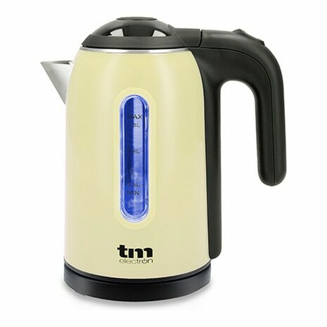 Waterkoker met ledverlichting TM Electron Roestvrij staal Crème 1