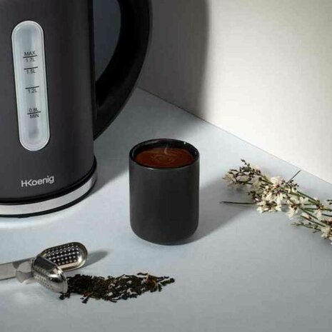 Waterkoker H.Koenig BOE52 2200 W Zwart Roestvrij staal 2200 W 1,7 L 1,7 L 2