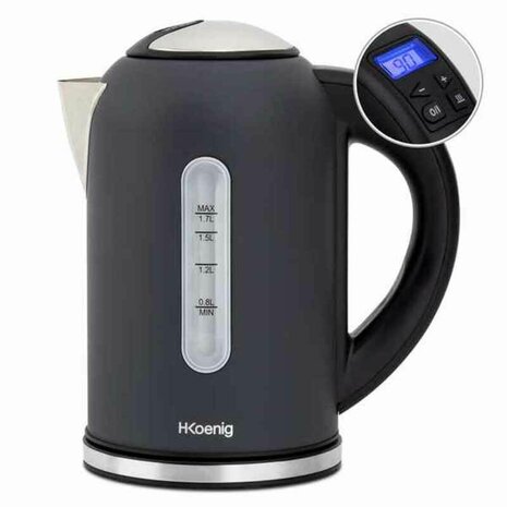 Waterkoker H.Koenig BOE52 2200 W Zwart Roestvrij staal 2200 W 1,7 L 1,7 L 3