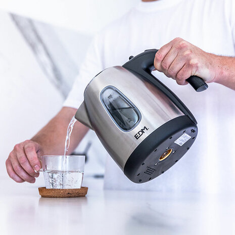 Waterkoker EDM 07656 Kettle Zwart Roestvrij staal 2200 W 1,7 L 7