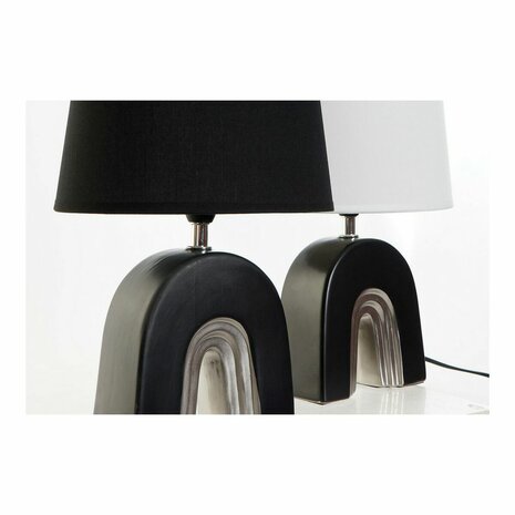 Bureaulamp DKD Home Decor Keramisch Zwart Polyester (20 x 20 x 31 cm) (2 pcs) 2