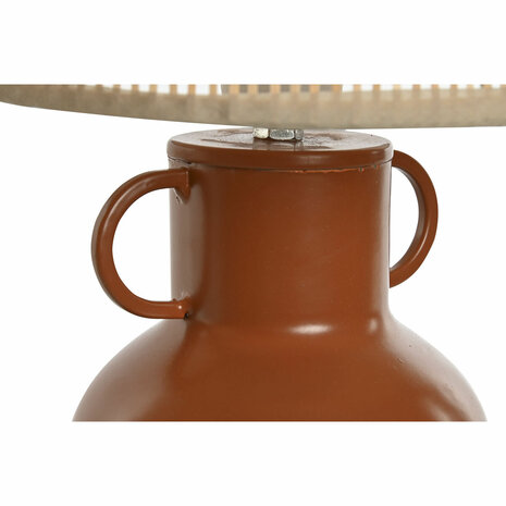 Bureaulamp Home ESPRIT Wit Natuurlijk Terra cotta Metaal Bamboe 50 W 220 V 22 x 22 x 33 cm (2 Stuks) 3