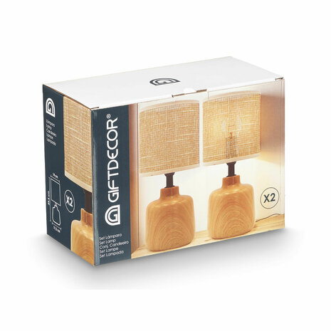 Bureaulamp Gift Decor 10947 Bruin 60 W 2 Stuks 3