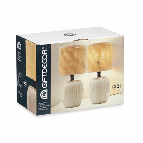 Bureaulamp Gift Decor 10953 Wit 60 W 2 Stuks 3