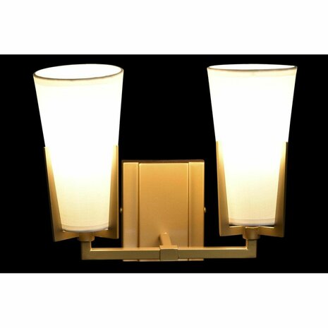 Muurlamp DKD Home Decor Kristal Gouden Metaal Polyester Wit (30 x 18 x 23 cm) 2