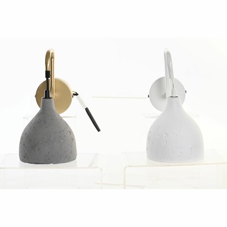 Muurlamp DKD Home Decor 14 x 27 x 26 cm Metaal Cement Donker grijs 220 V 50 W Modern (2 Stuks) 4