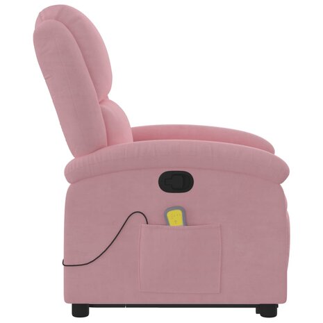 Sta-op-massagestoel verstelbaar fluweel roze 9