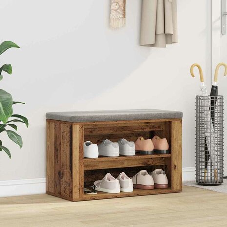 Schoenenrek met plank Oud hout 75 x 35 x 45 cm Bewerkt hout 1