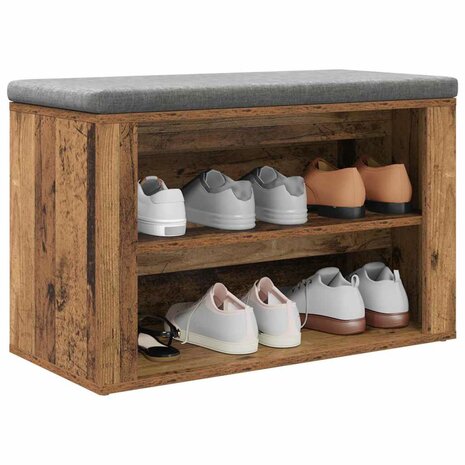 Schoenenrek met plank Oud hout 75 x 35 x 45 cm Bewerkt hout 3