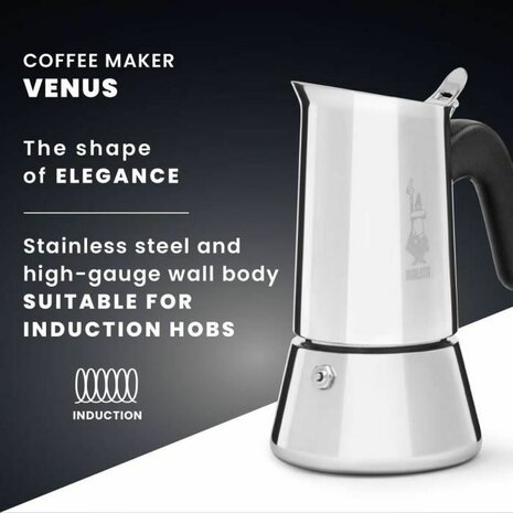 Percolator Bialetti NEW VENUS Zilverkleurig Hout Roestvrij staal 5
