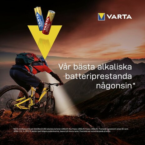 Batterijen Varta alkalina longlife power aa - lr06 1,5 V AA LR06 (24 Onderdelen) (24 Stuks) 6