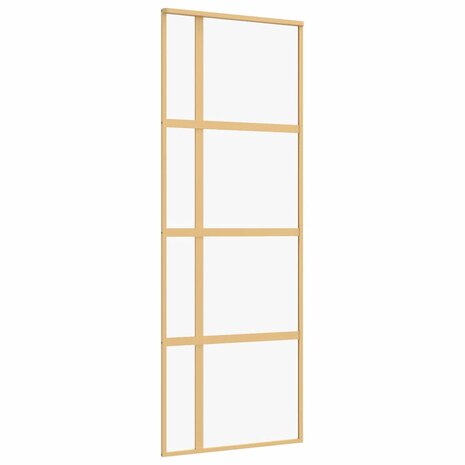 Schuifdeur 76x205 cm helder ESG-glas en aluminium goudkleurig 2