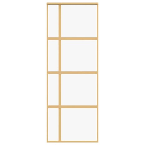 Schuifdeur 76x205 cm helder ESG-glas en aluminium goudkleurig 4
