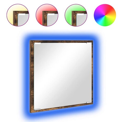LED Badkamer Spiegel met spiegel Gerookt eiken 40 x 8,5 x 37 cm 3