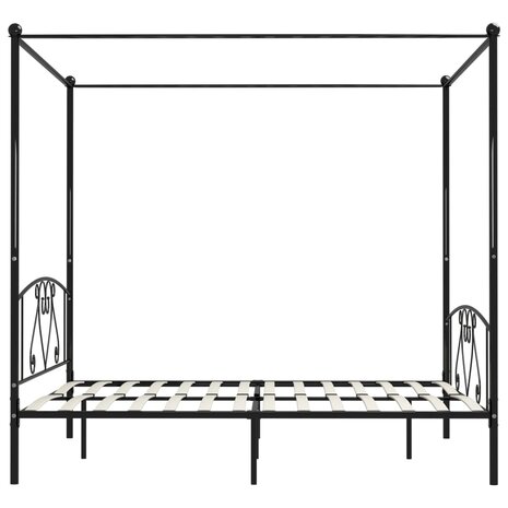 Hemelbedframe metaal zwart 200x200 cm  4