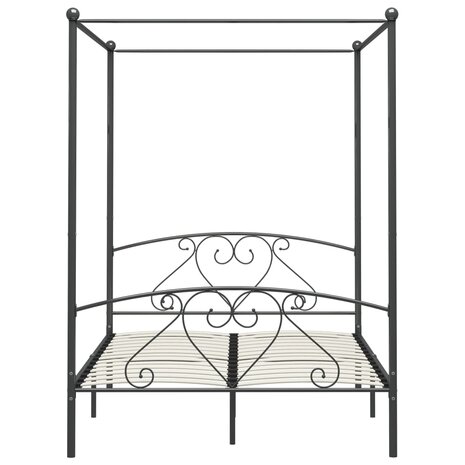 Hemelbedframe metaal grijs 140x200 cm  3