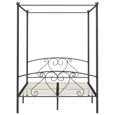 Hemelbedframe metaal grijs 160x200 cm  3