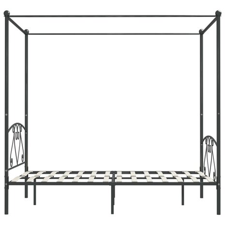 Hemelbedframe metaal grijs 160x200 cm  4